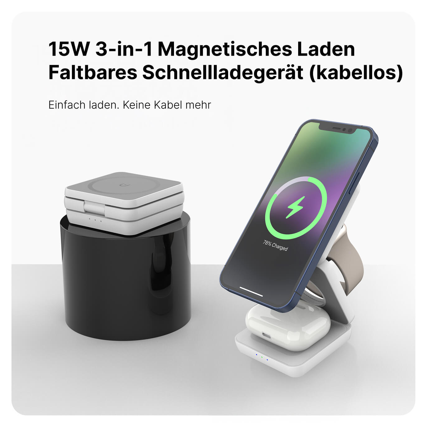 Magnetische kabellose 3-in-1-Ladestation