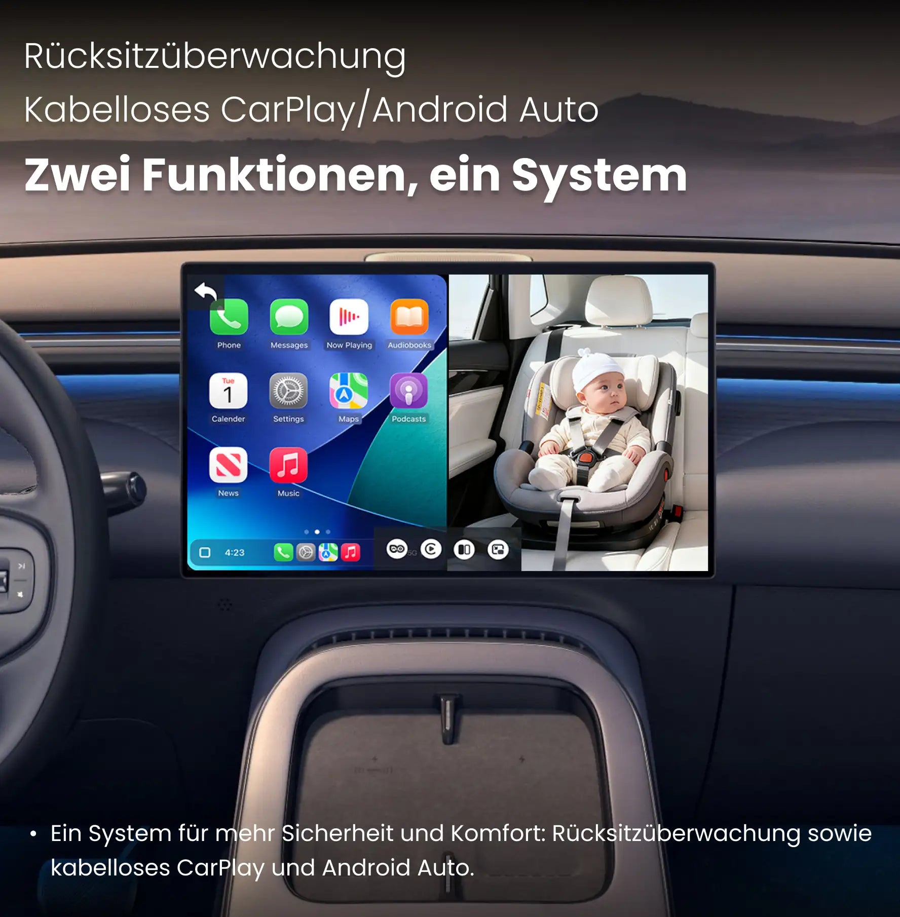 Ottocast® Cabin Care Wireless CarPlay und Android Auto Adapter