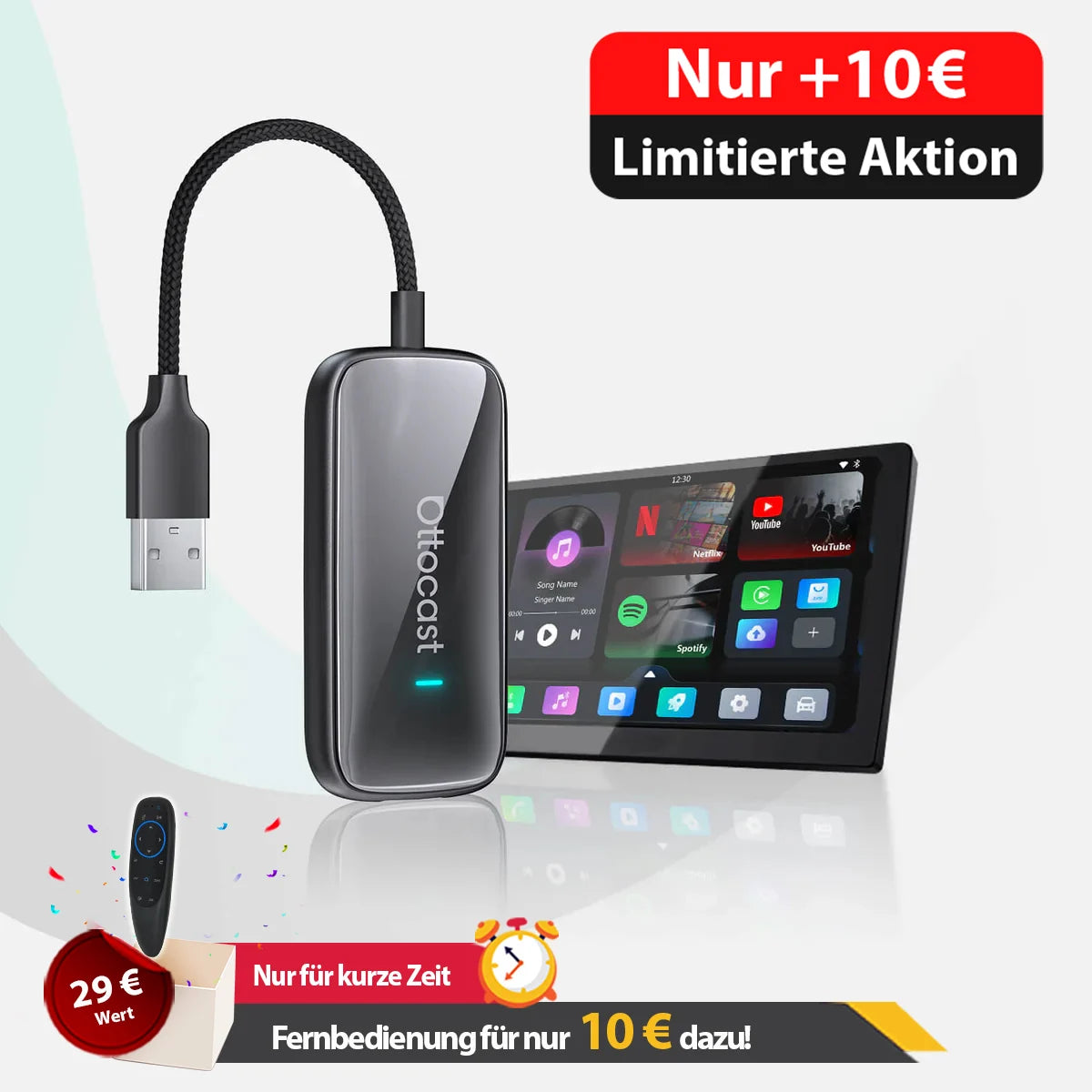 Ottocast® Play2Video Ultra All-in-1-Adapter mit App Hub