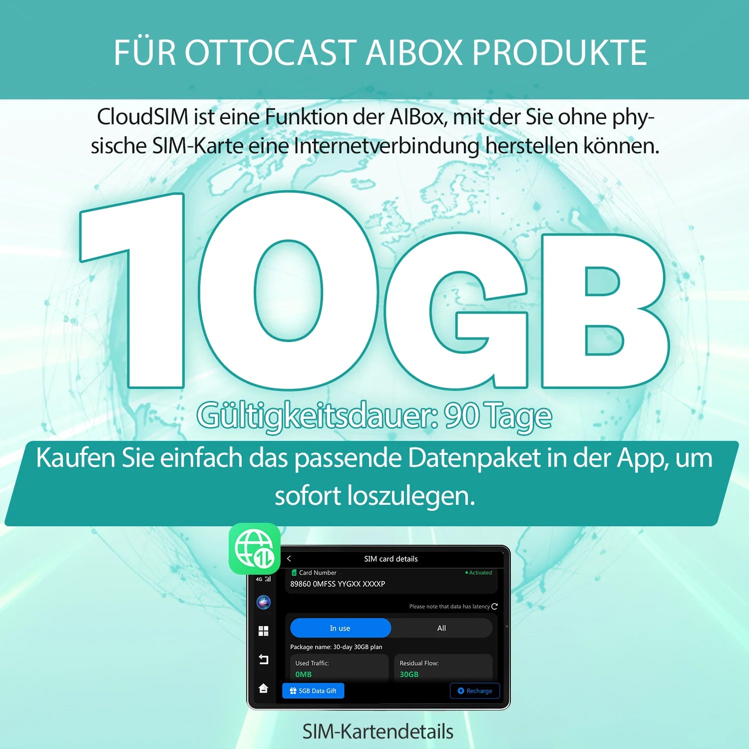 OTTOCAST® CloudSIM 10 Go/30 Go/60 Go/120 Go
