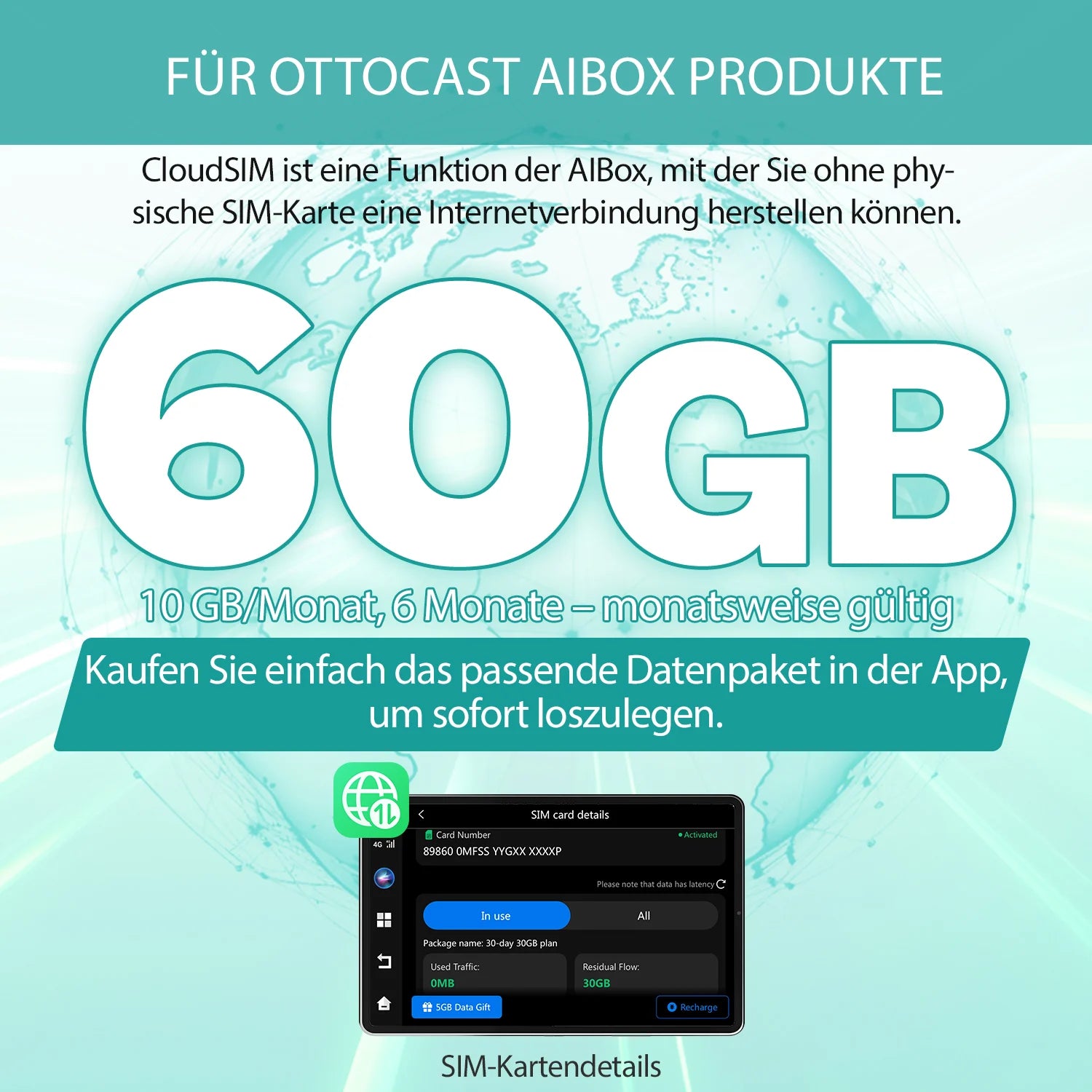 OTTOCAST® CloudSIM 10 GB/30 GB/60 GB/120 GB