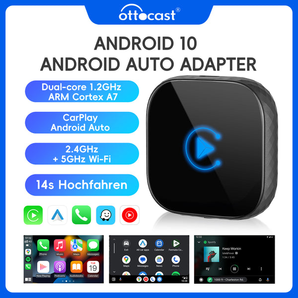 OTTOMOTION Wireless CarPlay / Android Auto Wireless 2 in 1 Adapter, Apple CarPlay / Android Auto kabellos