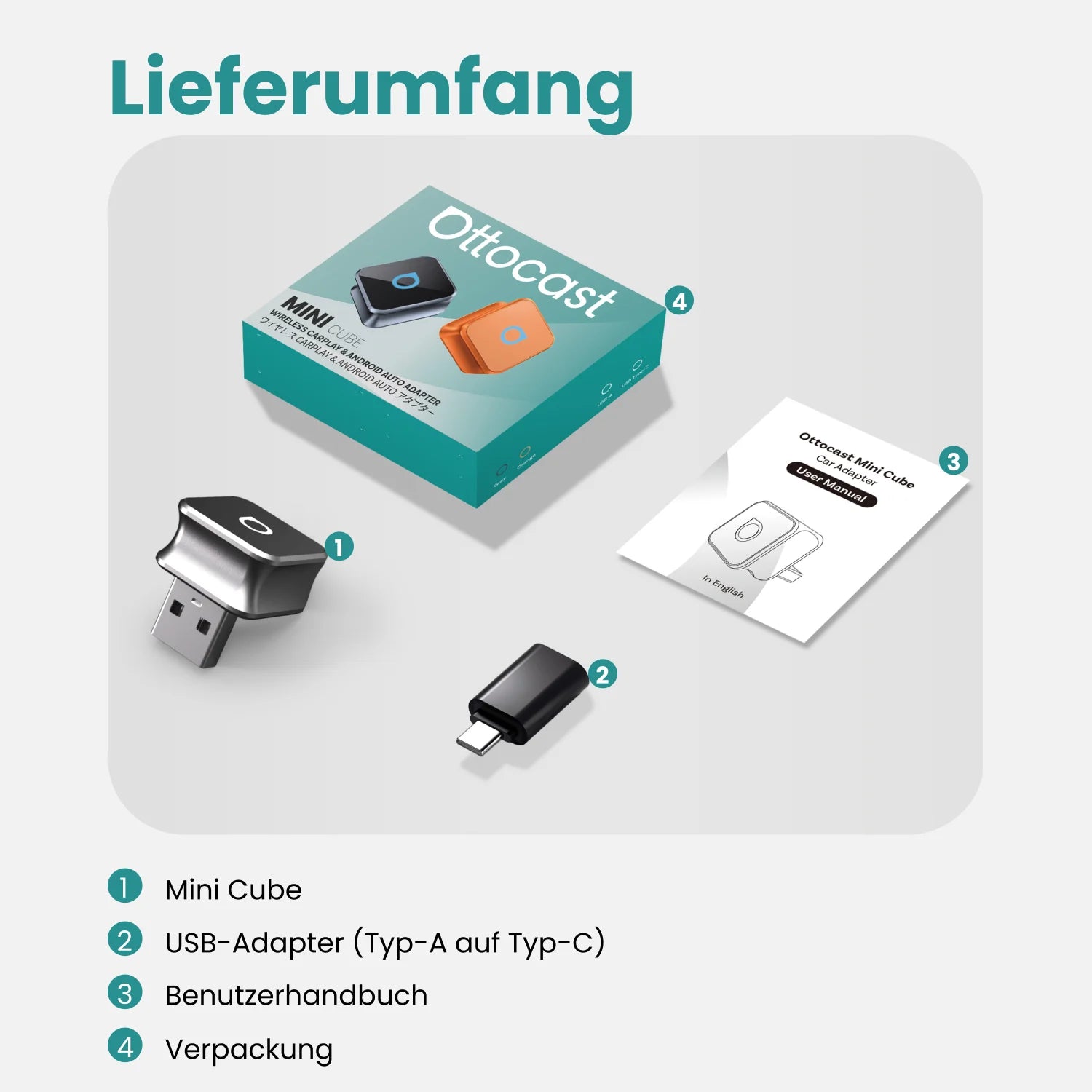 Ottocast® Mini Cube 3.0 Adapter – Cosmic Orange Sonderedition