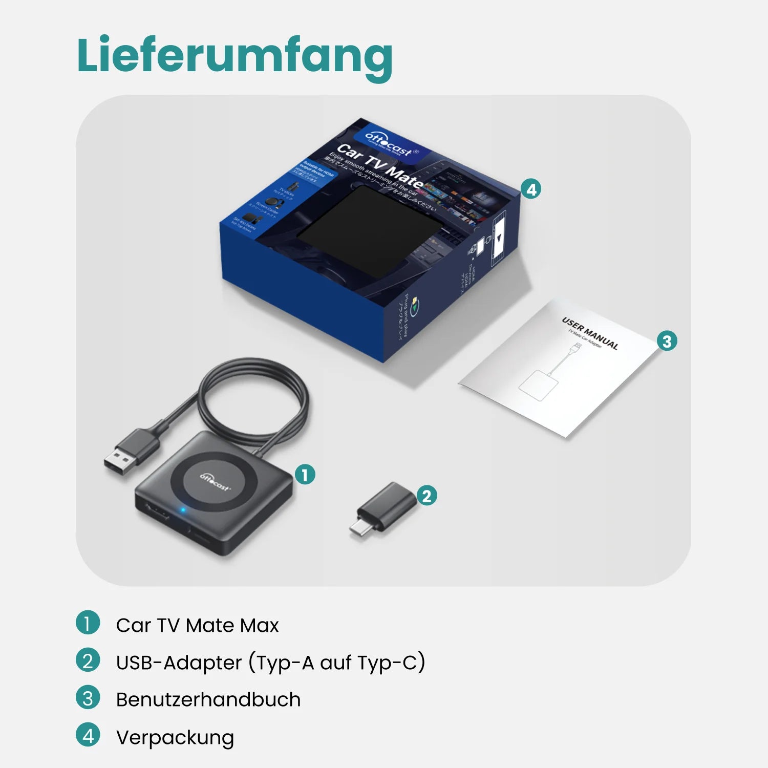 Ottocast® Car Tv Mate Max Universal - Wireless CarPlay & Android Auto with HDMI™ Multimedia