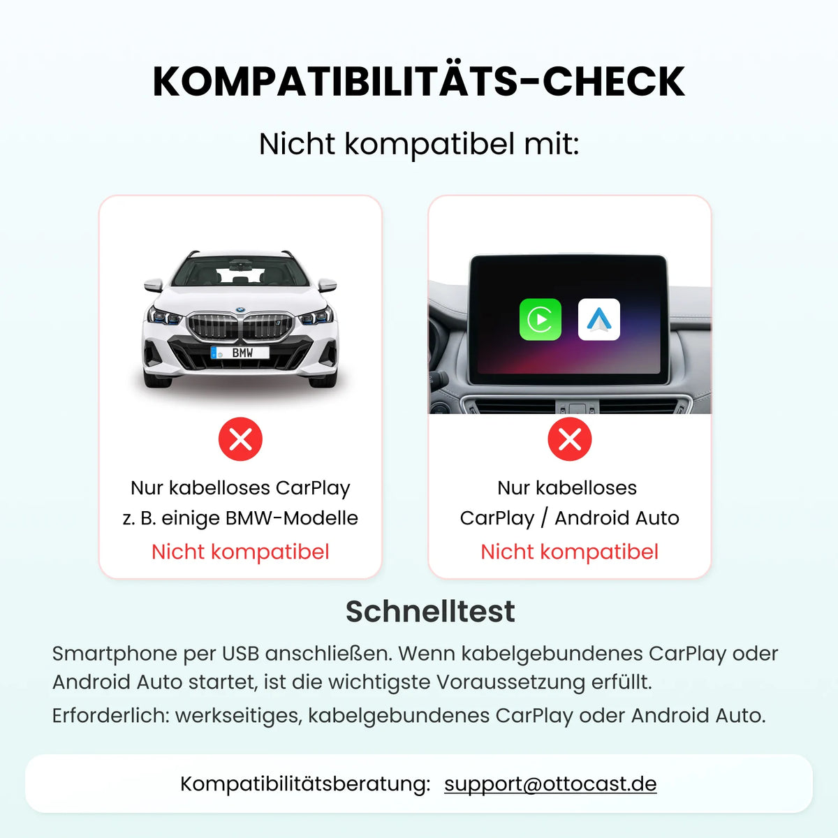 Ottocast® U2Air Edge Wireless CarPlay und Android Auto Adapter