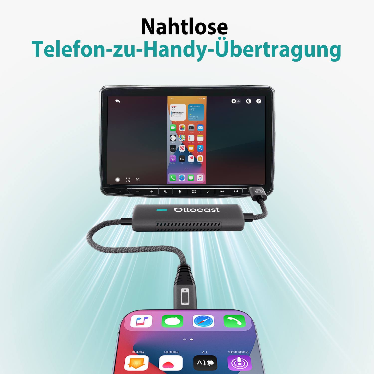 Ottocast® Mirror Touch Wireless CarPlay Adapter