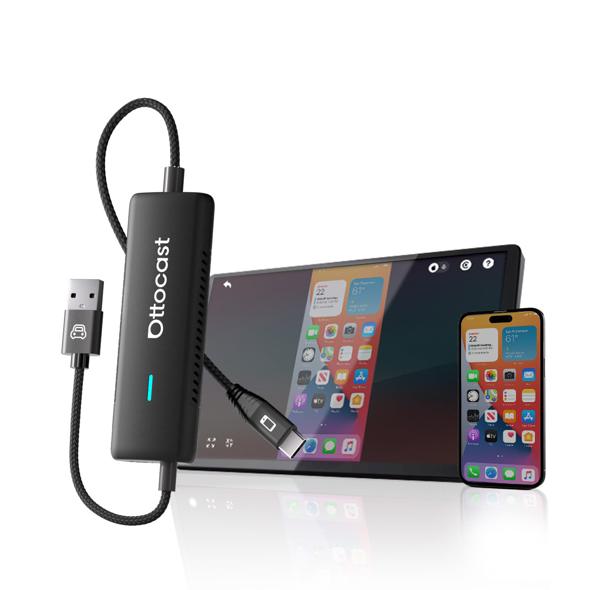 Adaptateur CarPlay sans fil Ottocast® Mirror Touch