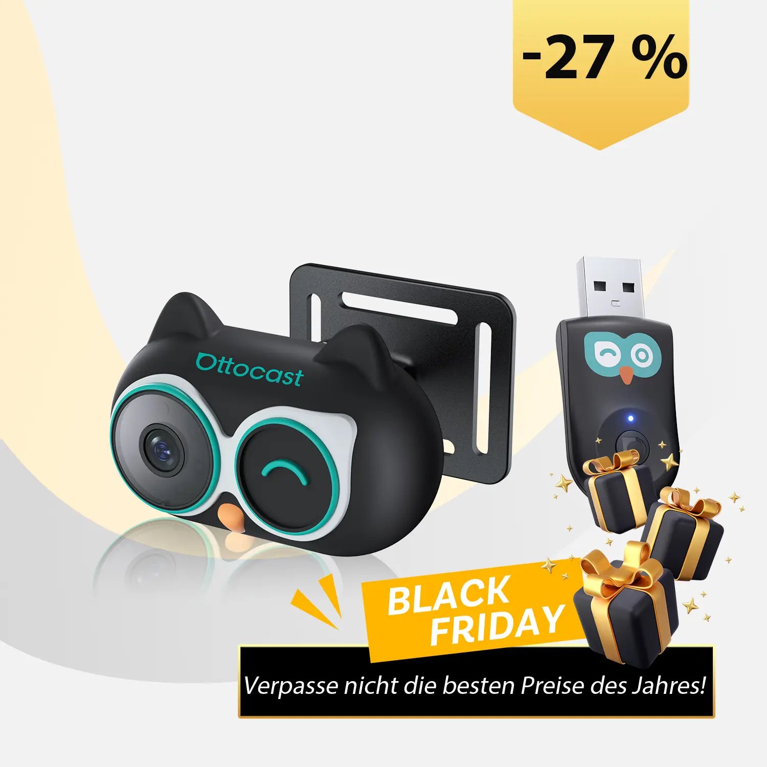 Ottocast® Cabin Care Owl Monitoring Wireless CarPlay Adapter