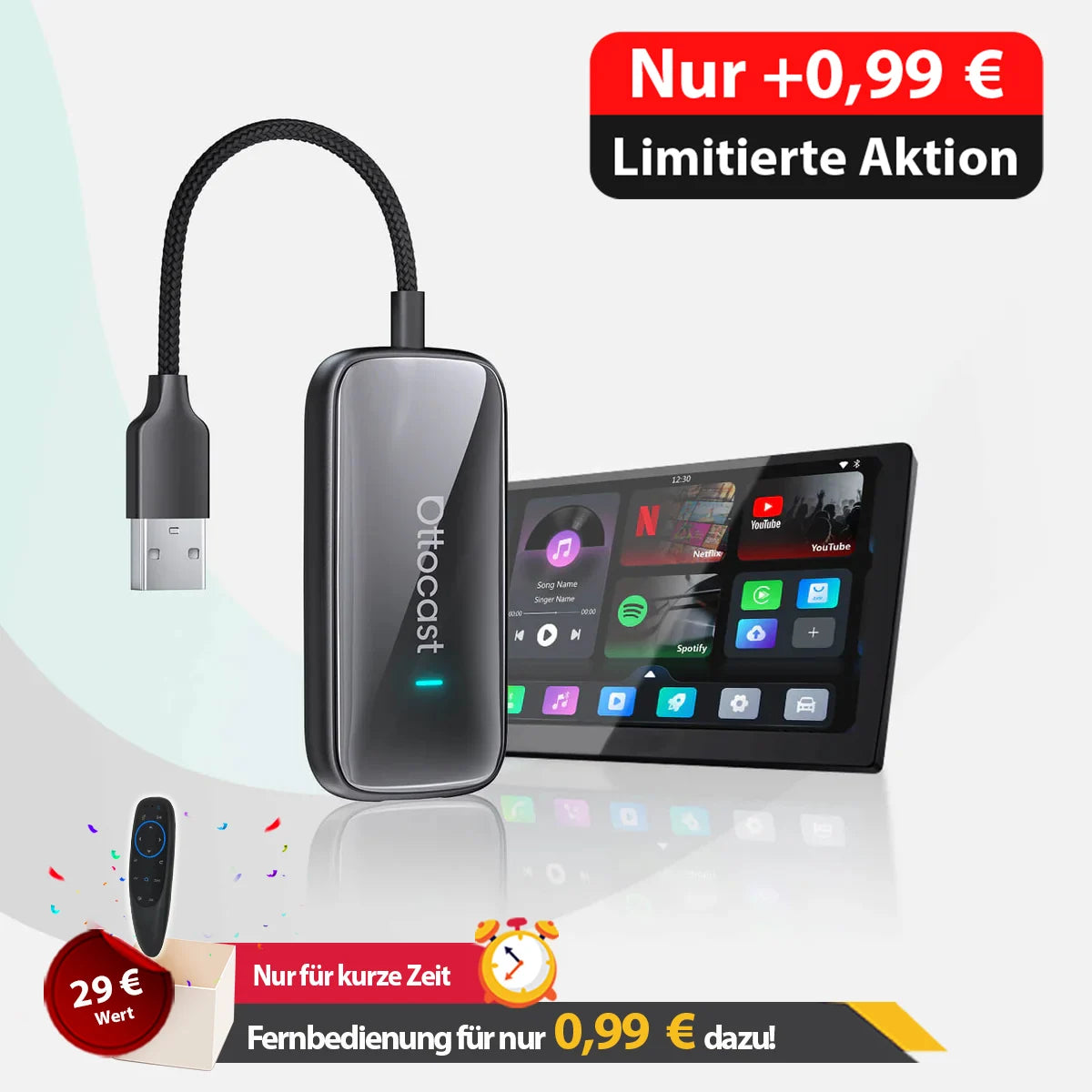 Ottocast® Play2Video Ultra All-in-1 Adapter with App Hub