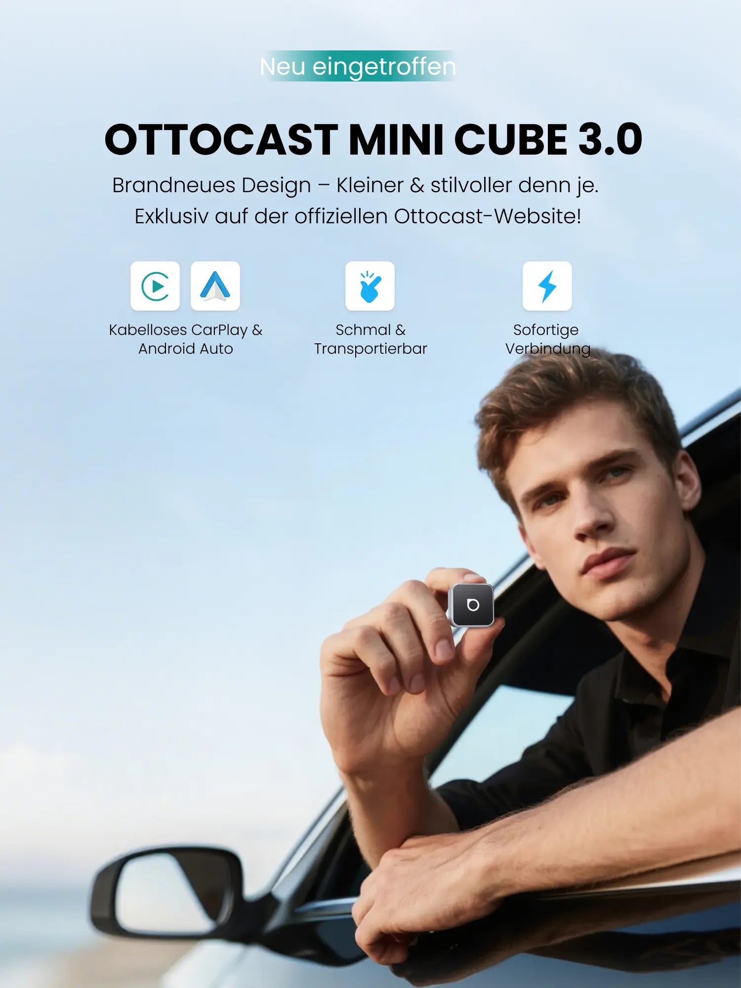 ⏳ 12-Stunden-Blitzangebot! Nicht verpassen! 💥Ottocast Mini Cube 3.0 Ultra Wireless CarPlay Und Android Auto Adapter