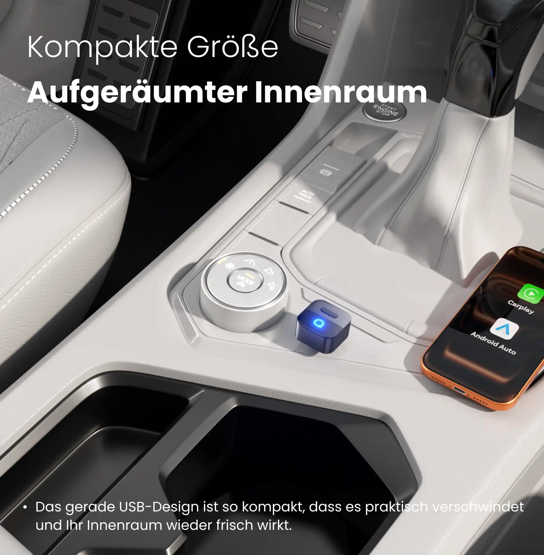 Ottocast® Mini Pico Wireless CarPlay und Android Auto Adapter