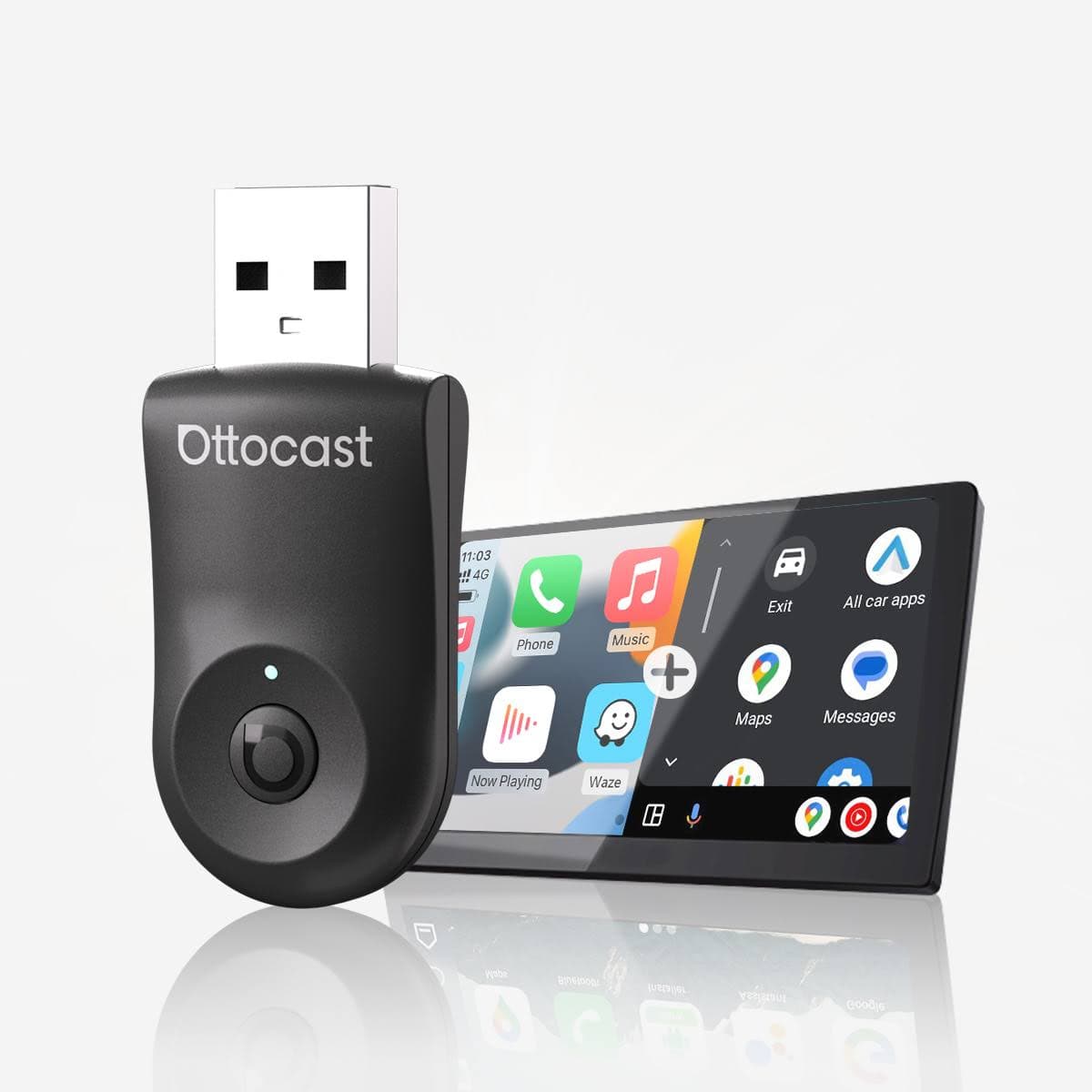 (🆕Zcela nové! Jeden stojí za dva!) Ottocast® Mini Wireless 2-v-1 CarPlay a adaptér Android Auto