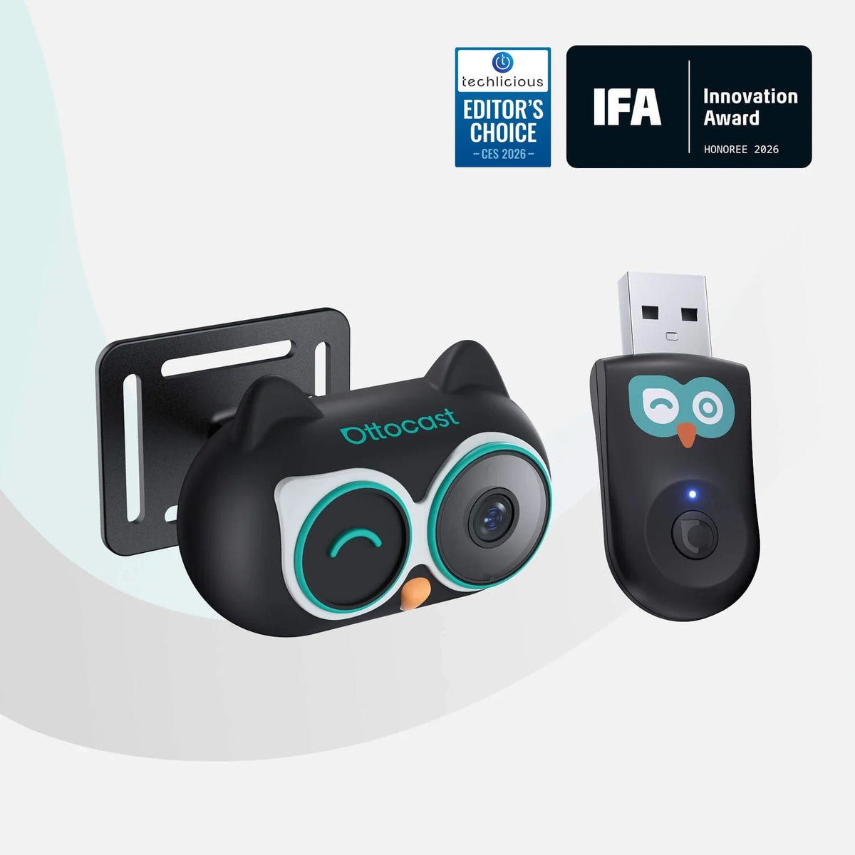 Ottocast Cabin Care Owl Wireless CarPlay Adapter für eine kabellose Verbindung und Echtzeit-Überwachung