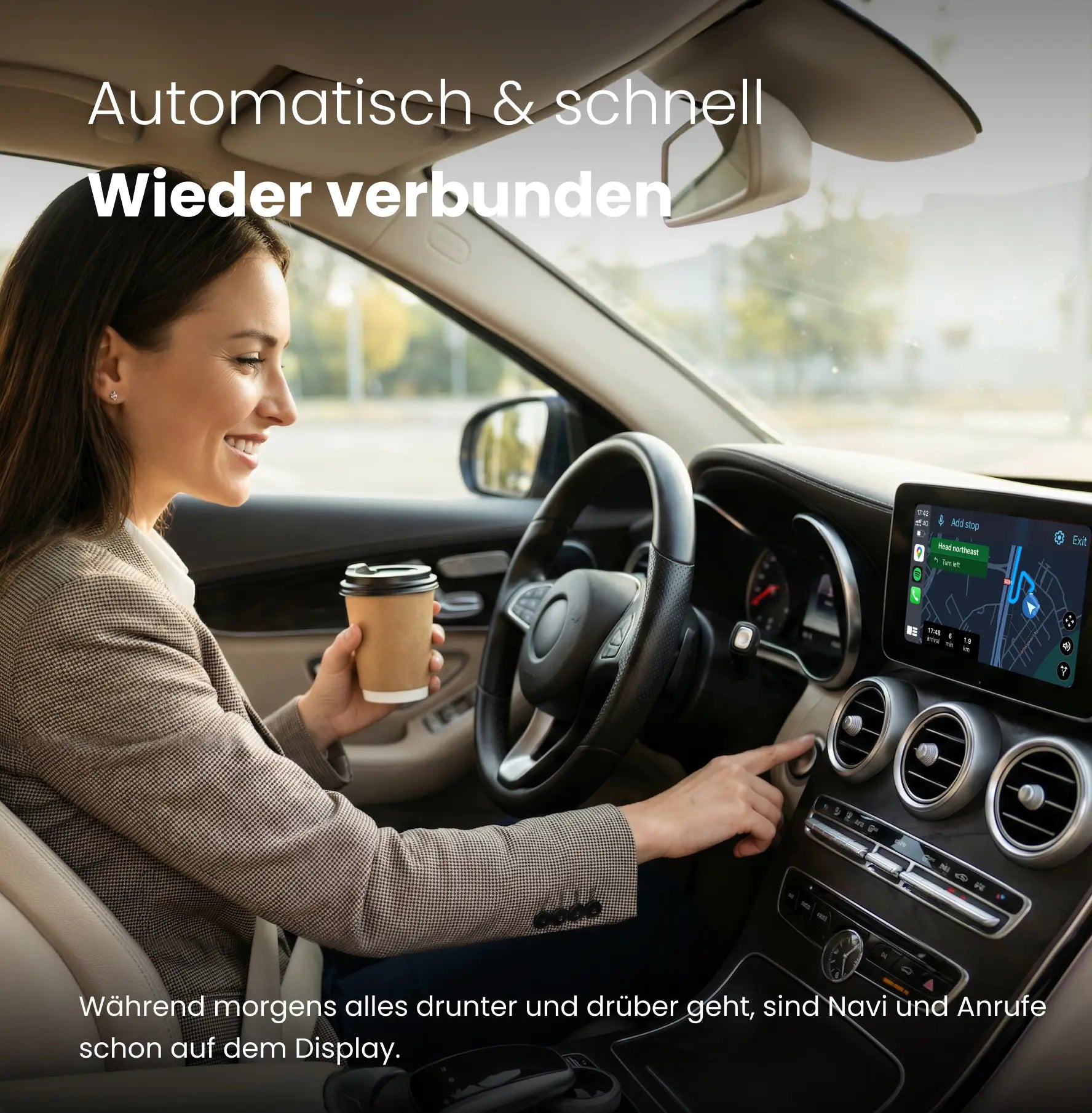 Adaptateur sans fil Ottocast® Mini NOVA pour CarPlay et Android Auto