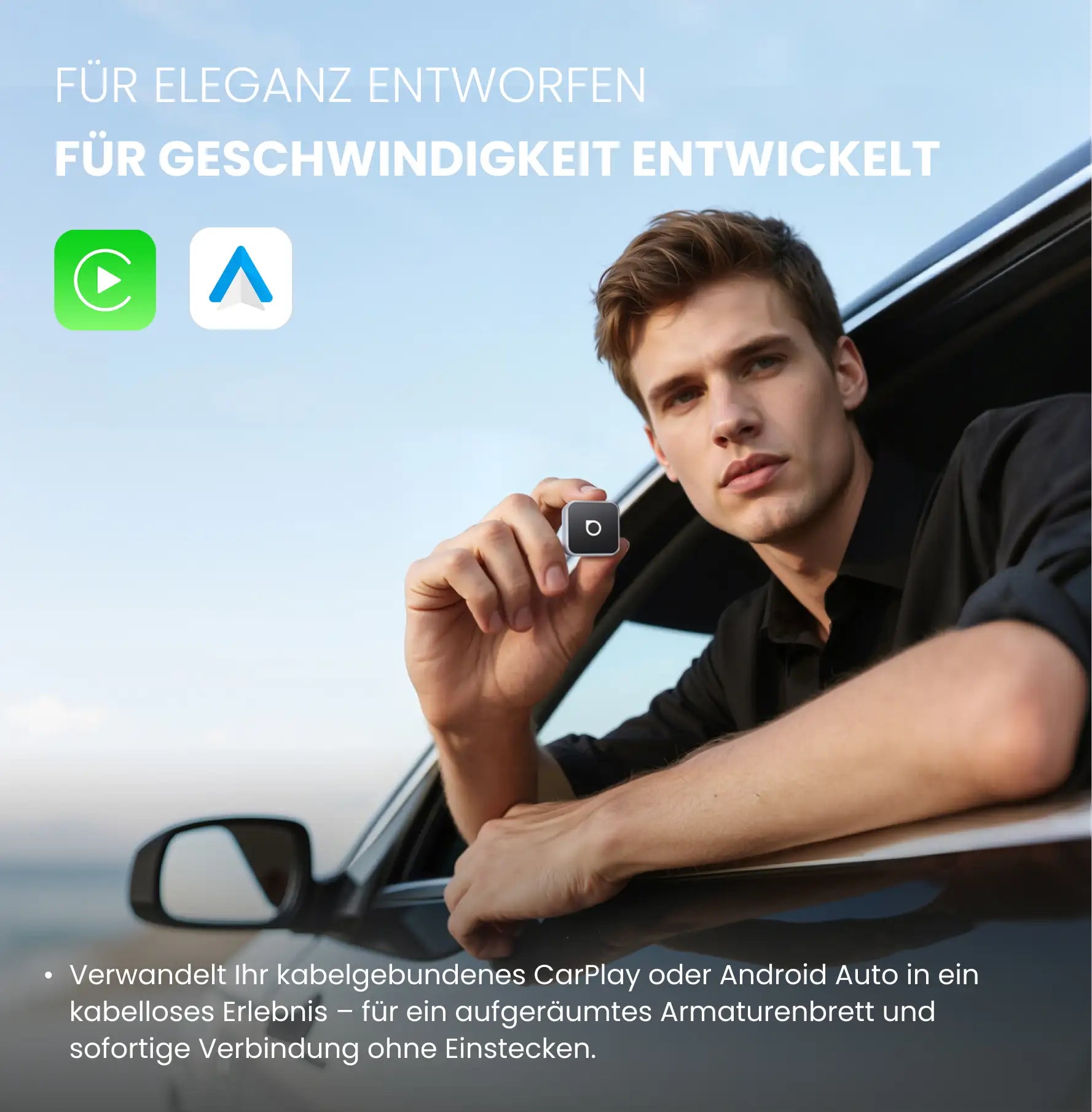Ottocast® Mini Cube 3.0 Wireless CarPlay und Android Auto Adapter