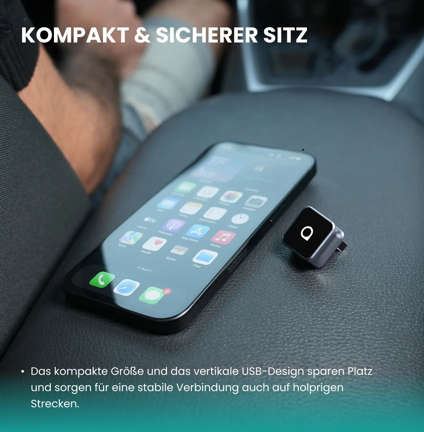 Ottocast® Mini Cube 3.0 Wireless CarPlay und Android Auto Adapter