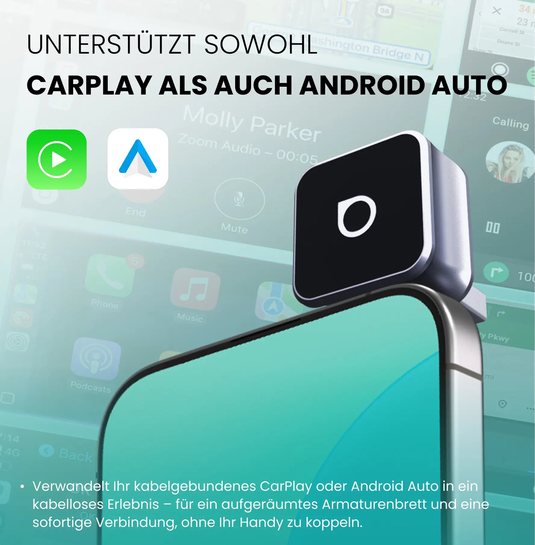 Ottocast® Mini Cube 3.0 Ultra Wireless CarPlay and Android Auto Adapter