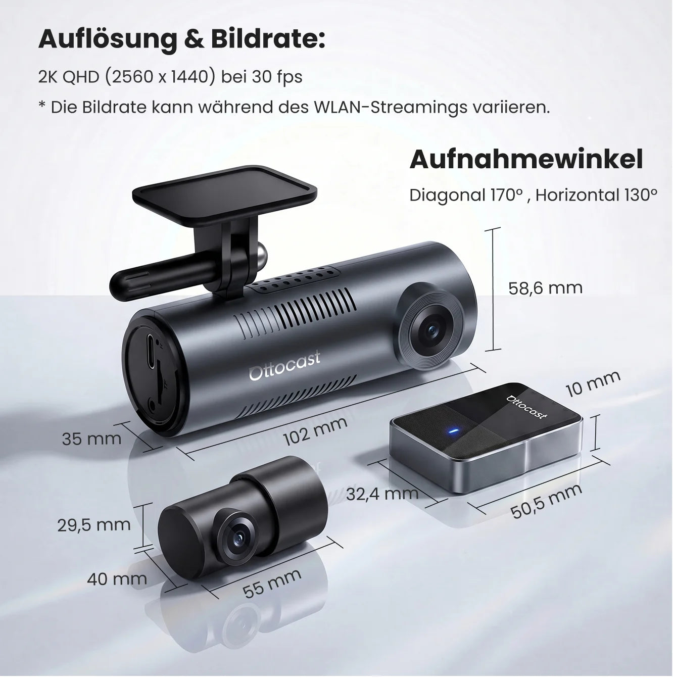 OttoSafe Cam – 2-in-1 Dashcam & Kabelloser CarPlay Adapter