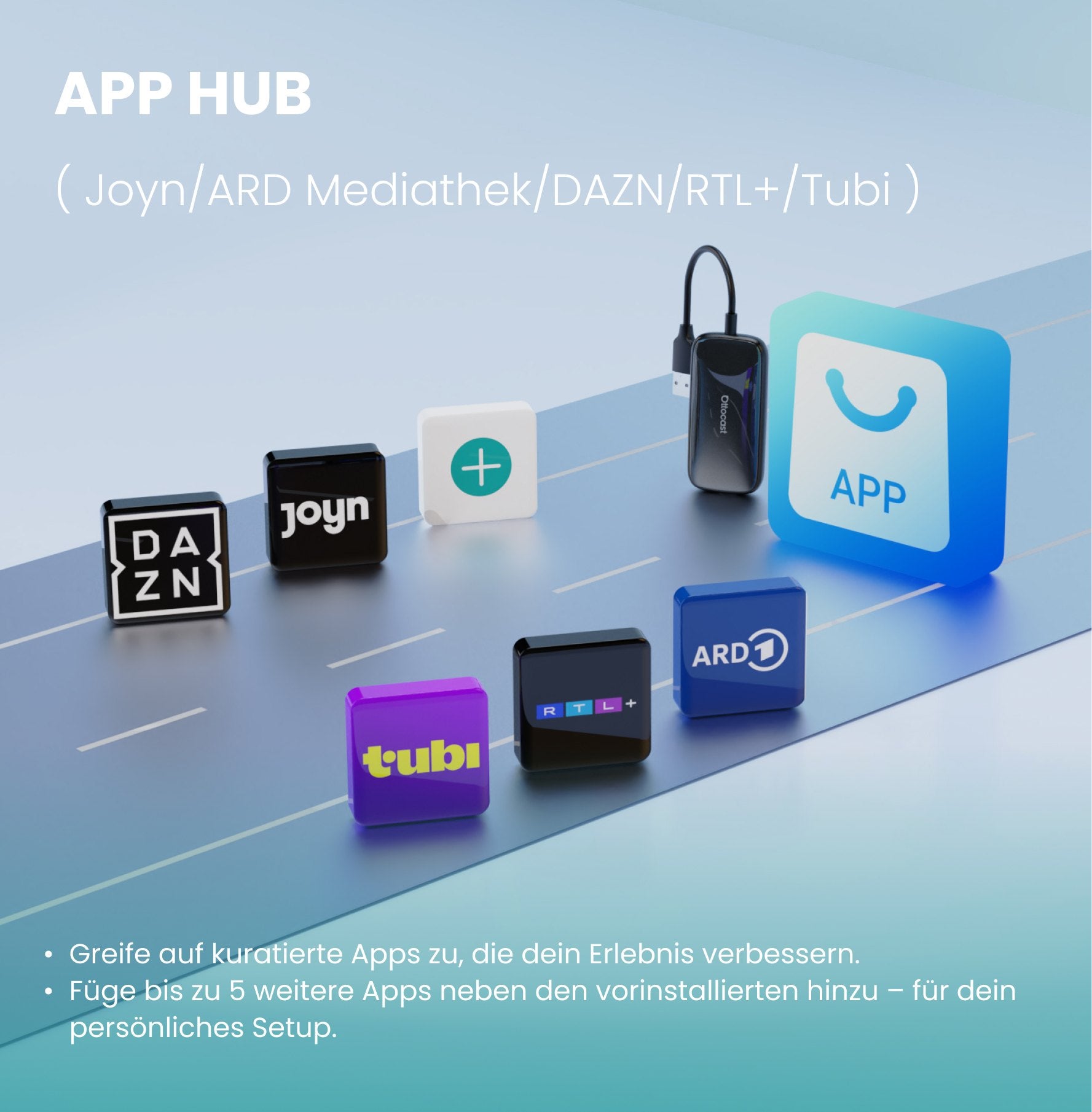 Ottocast® Play2Video Ultra All in 1 Adapter mit App Hub