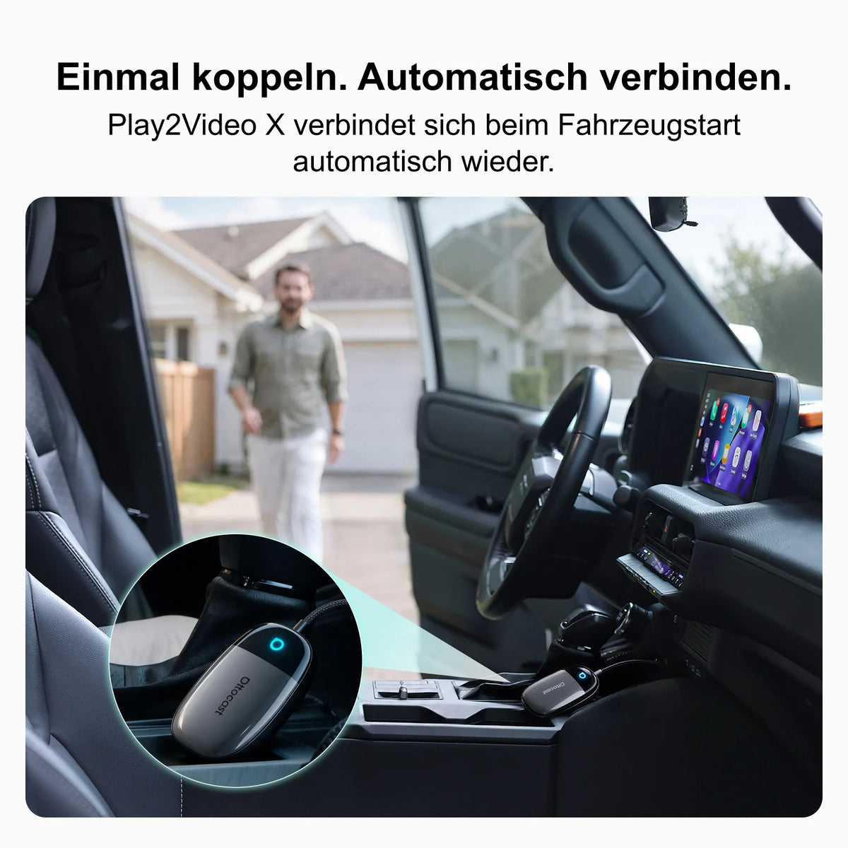 Ottocast® Play2Video X Wireless CarPlay/Android Auto All-in-1 Adapter