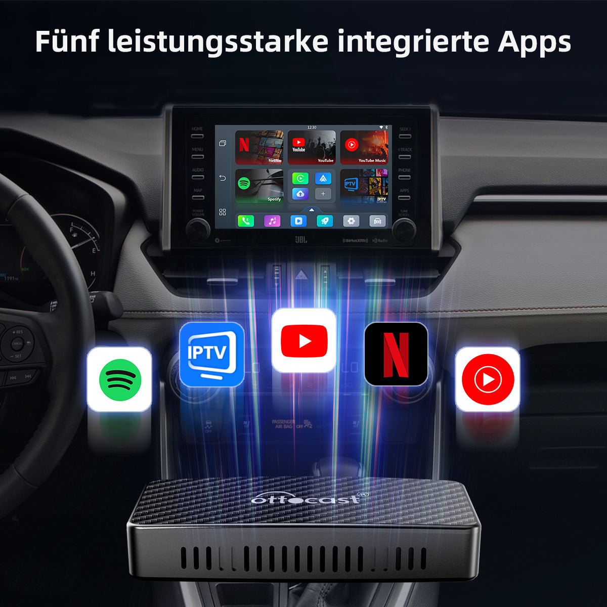 Play2Video Wireless CarPlay/ Android Auto all-in-one adapter, support Netflix and YouTube