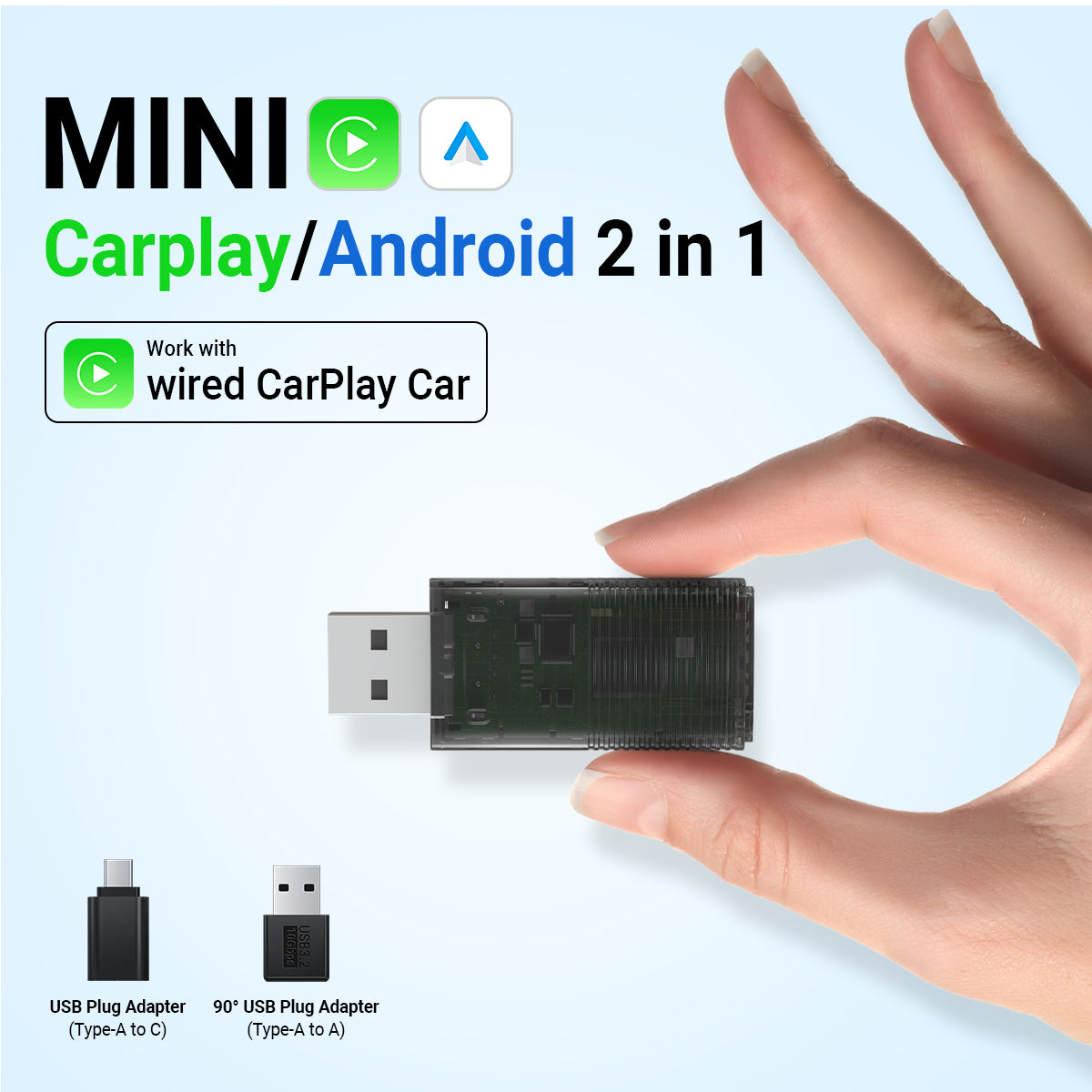 (🕊️Zeitlich befristetes Angebot) Ottocast® Mini Wireless CarPlay/Android Auto Adapter