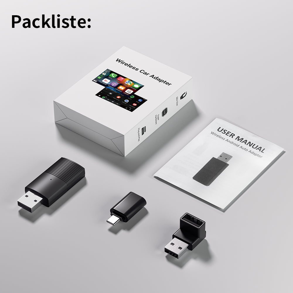 Ottomotion 2-in-1 Mini Wireless Android Auto & CarPlay Adapter – USB Plug & Play