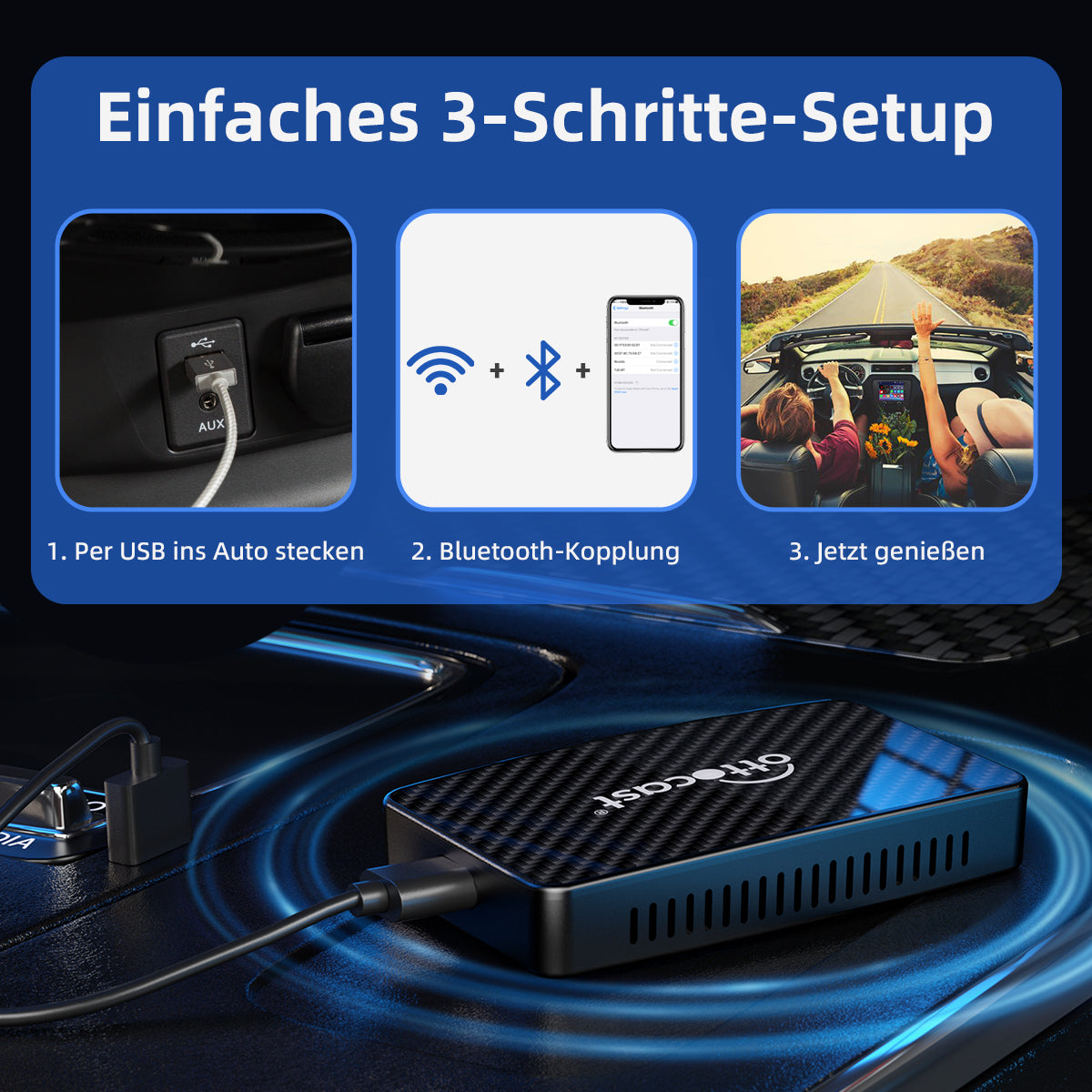 (🆕Nur für kurze Zeit 38% Rabatt) Ottocast® Drahtloses CarPlay/Android Auto All-in-One-Adapter