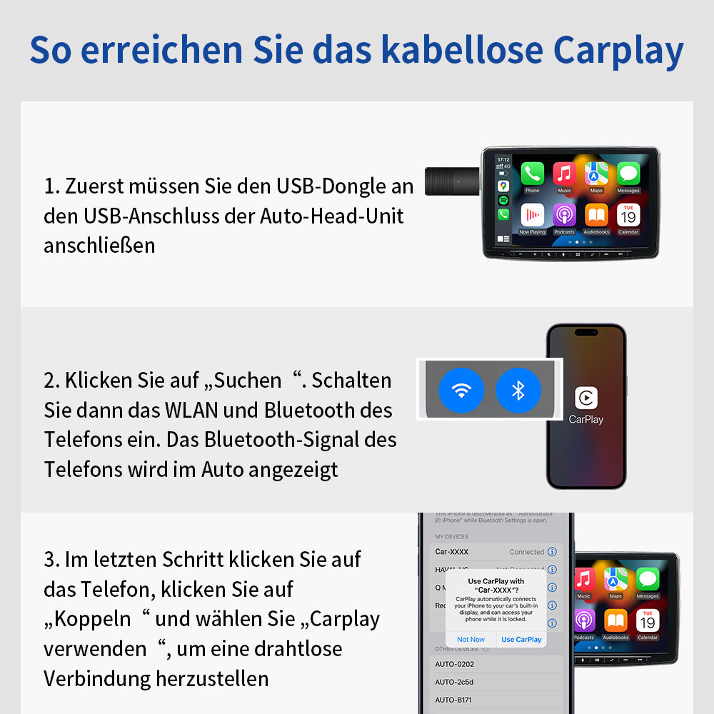 (🕊️Zeitlich befristetes Angebot) Ottocast® Mini Wireless CarPlay/Android Auto Adapter