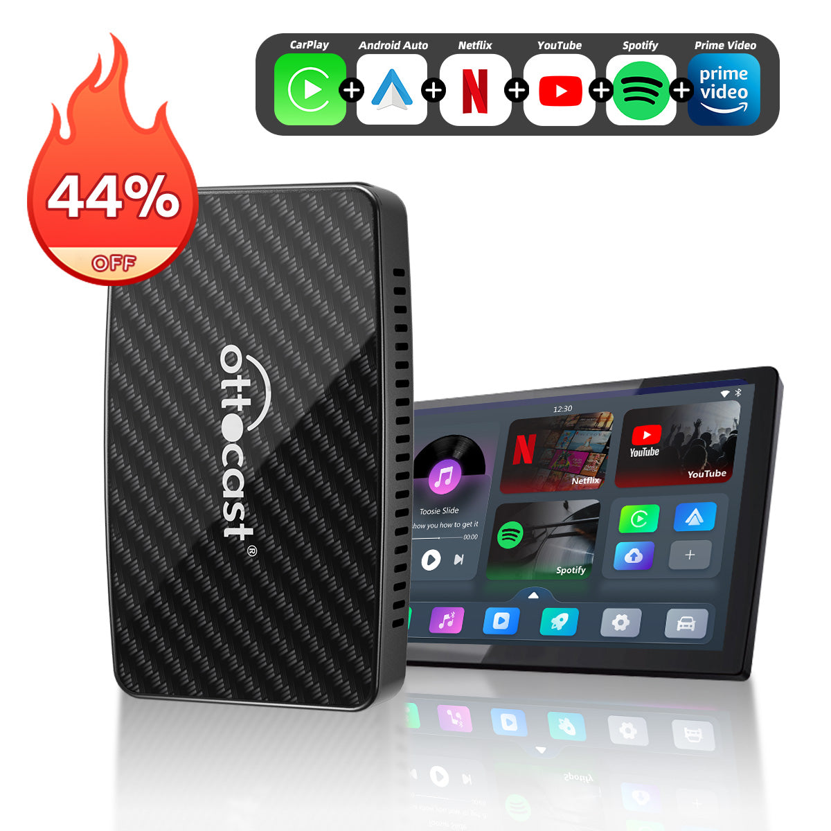 Ottocast® Wireless CarPlay/Android Auto All-in-One-Adapter