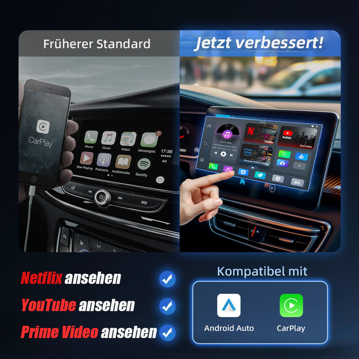 Bezdrátový univerzální adaptér Ottocast® pro CarPlay/Android Auto