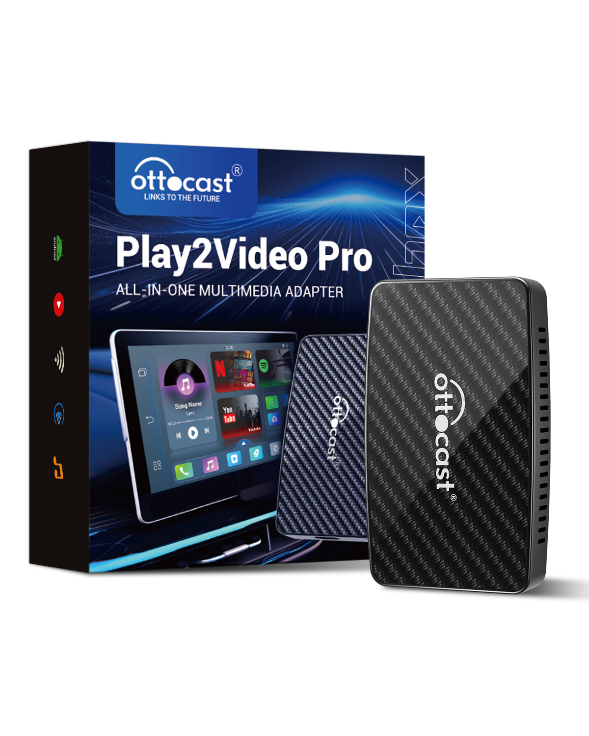 Play2Video Wireless CarPlay/ Android Auto all-in-one adapter, support Netflix and YouTube