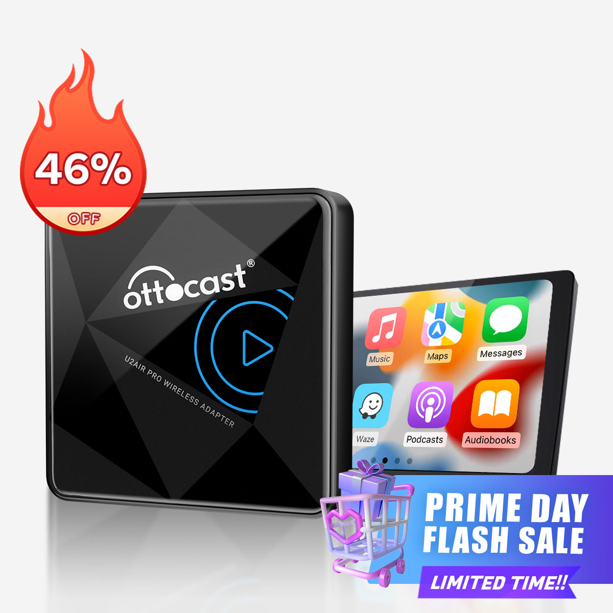 Ottocast® U2AIR Pro Wireless CarPlay Adapter