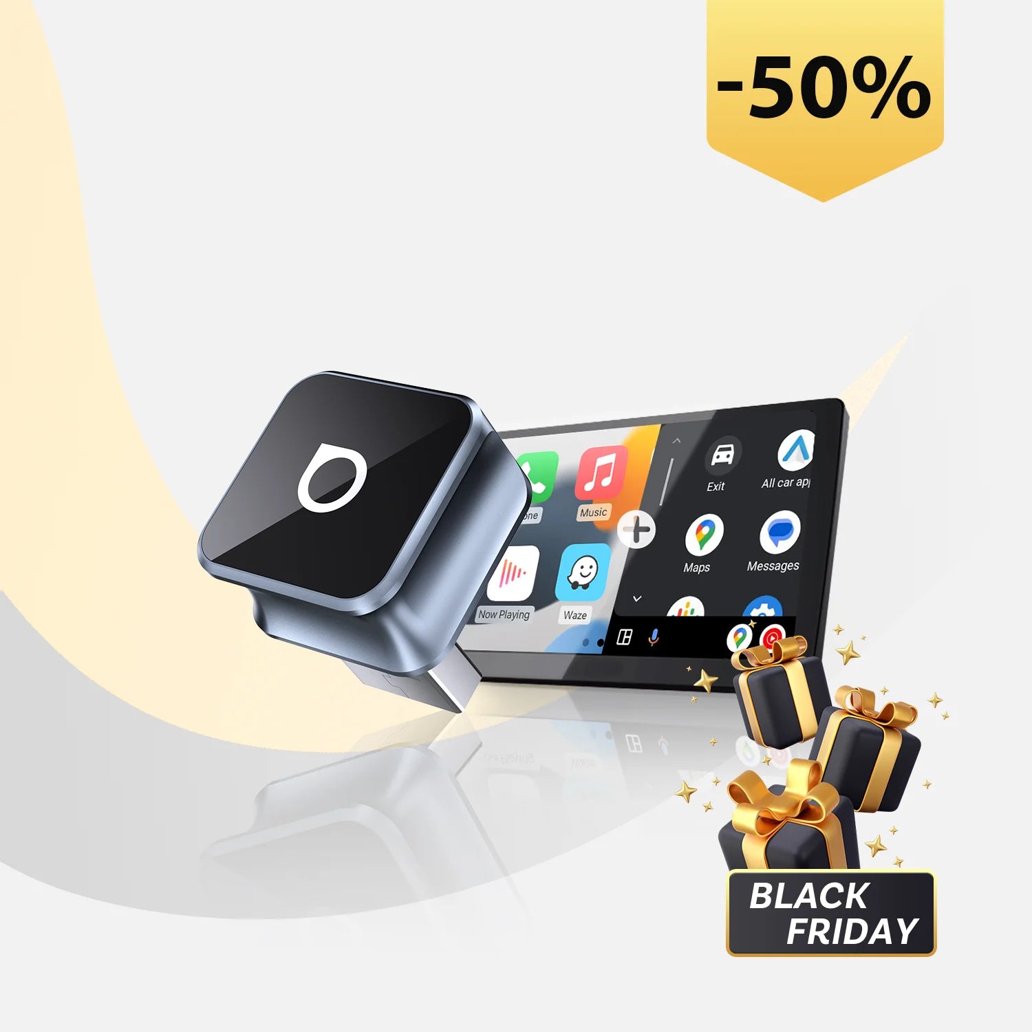 Ottocast® Mini Cube 3.0 Wireless CarPlay Und Android Auto Adapter