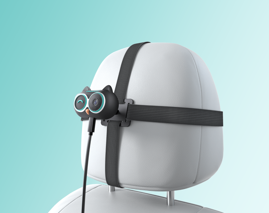 <h4> Attach to the headrest with a strap</h4>