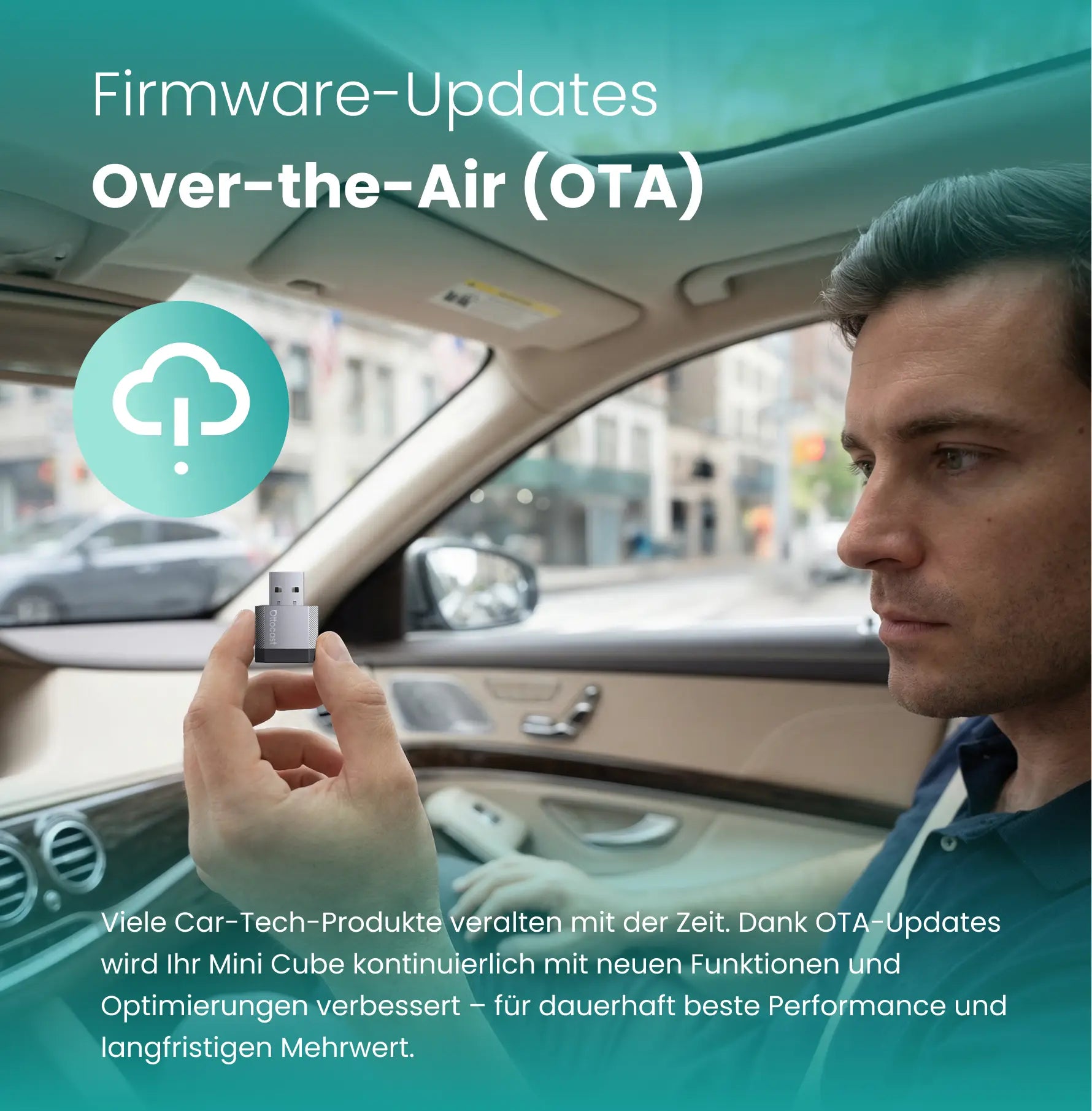Adaptateur sans fil Ottocast® Mini NOVA pour CarPlay et Android Auto
