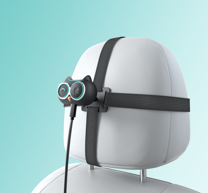 <h4> Attach to the headrest with a strap</h4>