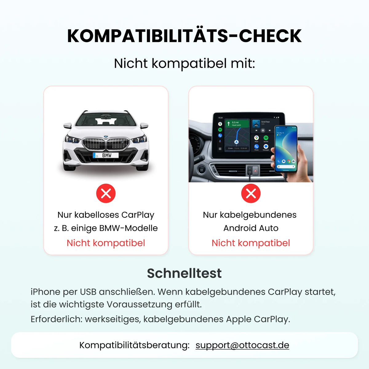 Ottocast® Play2Video X Wireless CarPlay/Android Auto All-in-1 Adapter