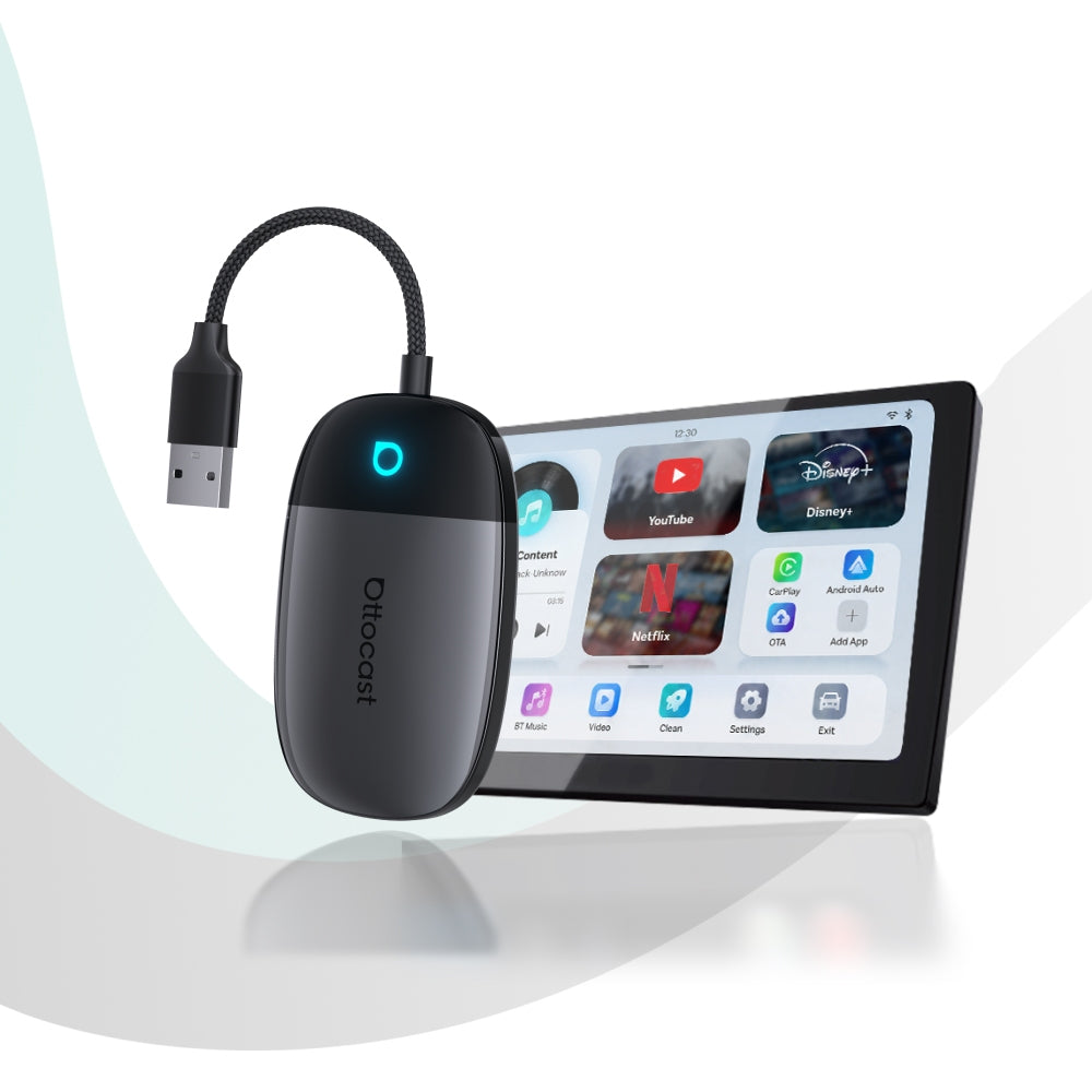 Ottocast® Play2Video X Wireless CarPlay/Android Auto All-in-1 Adapter