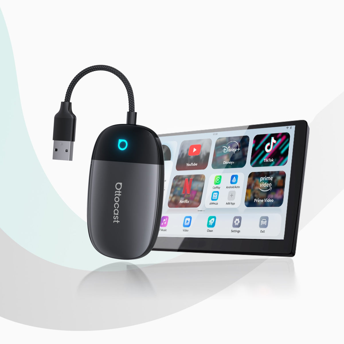 Ottocast® Play2Video X Wireless CarPlay/Android Auto All-in-1 Adapter