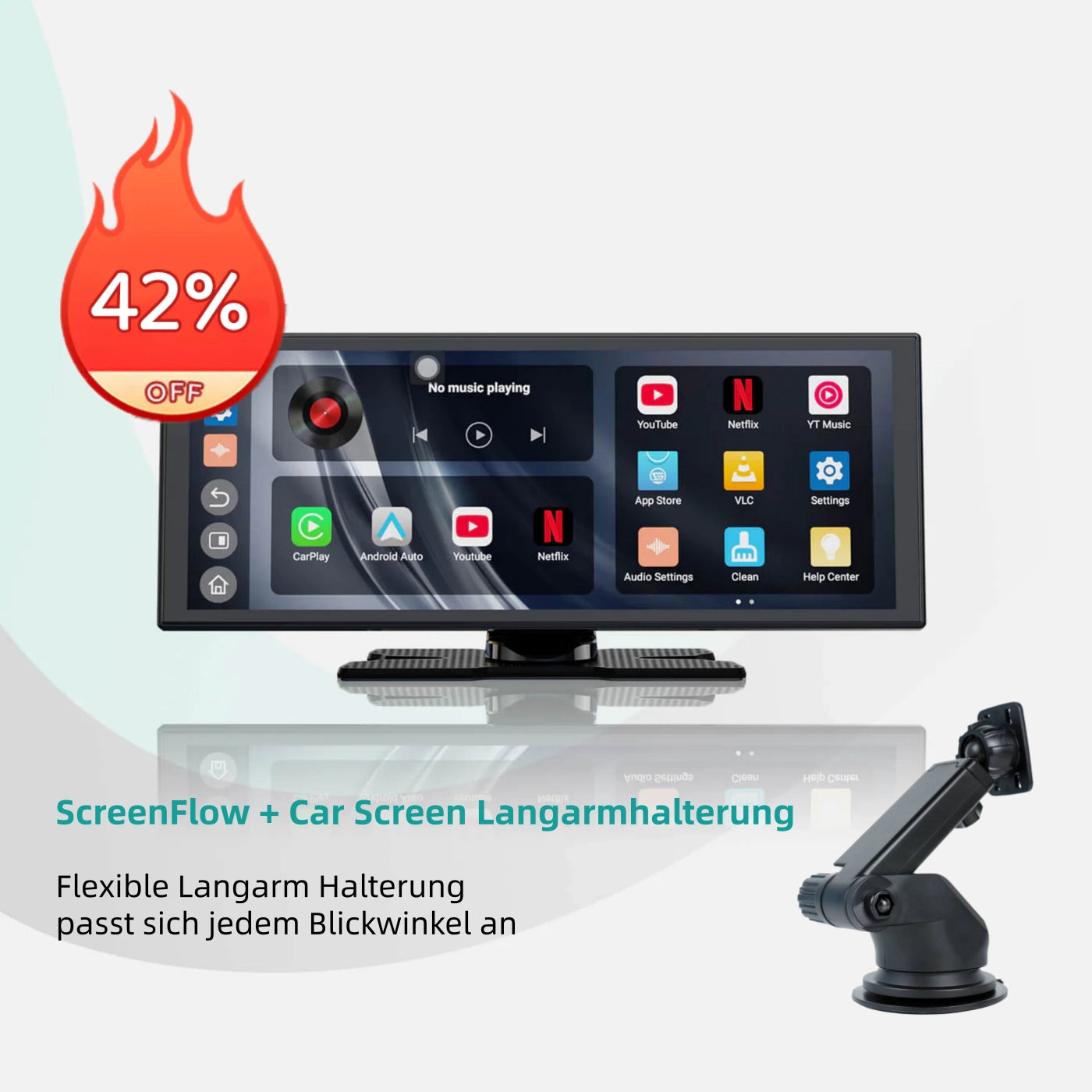 Ottocast® ScreenFlow Wireless CarPlay & Android Auto Display