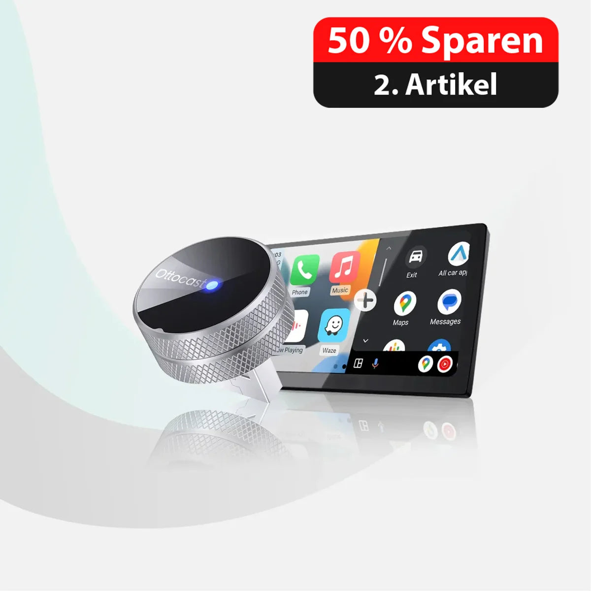 Ottocast® Mini Tube Wireless CarPlay and Android Auto Adapter