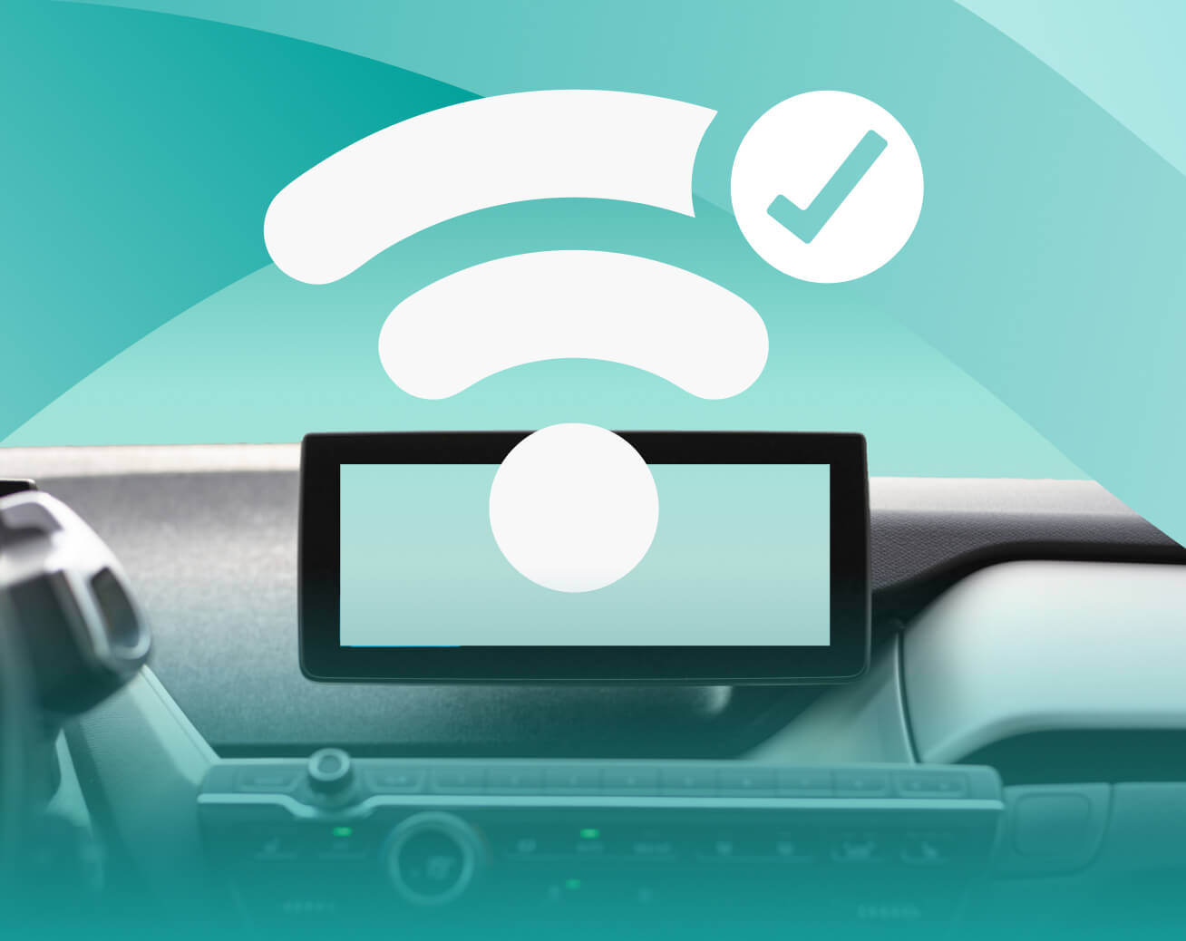 <h4>Das Display im Auto zeigt die kabellose Verbindung an</h4>