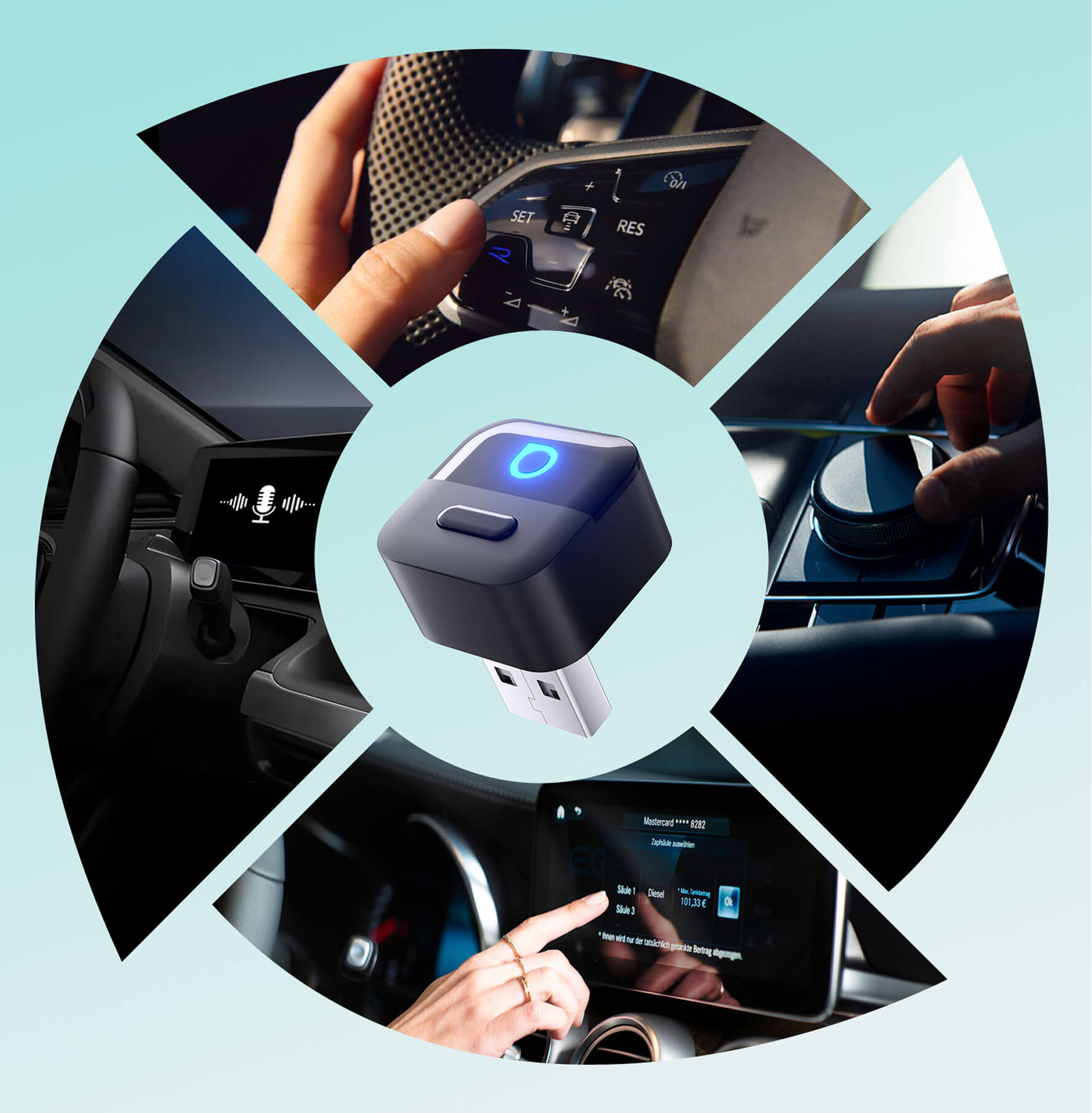 Ottocast® Mini Pico Wireless CarPlay und Android Auto Adapter