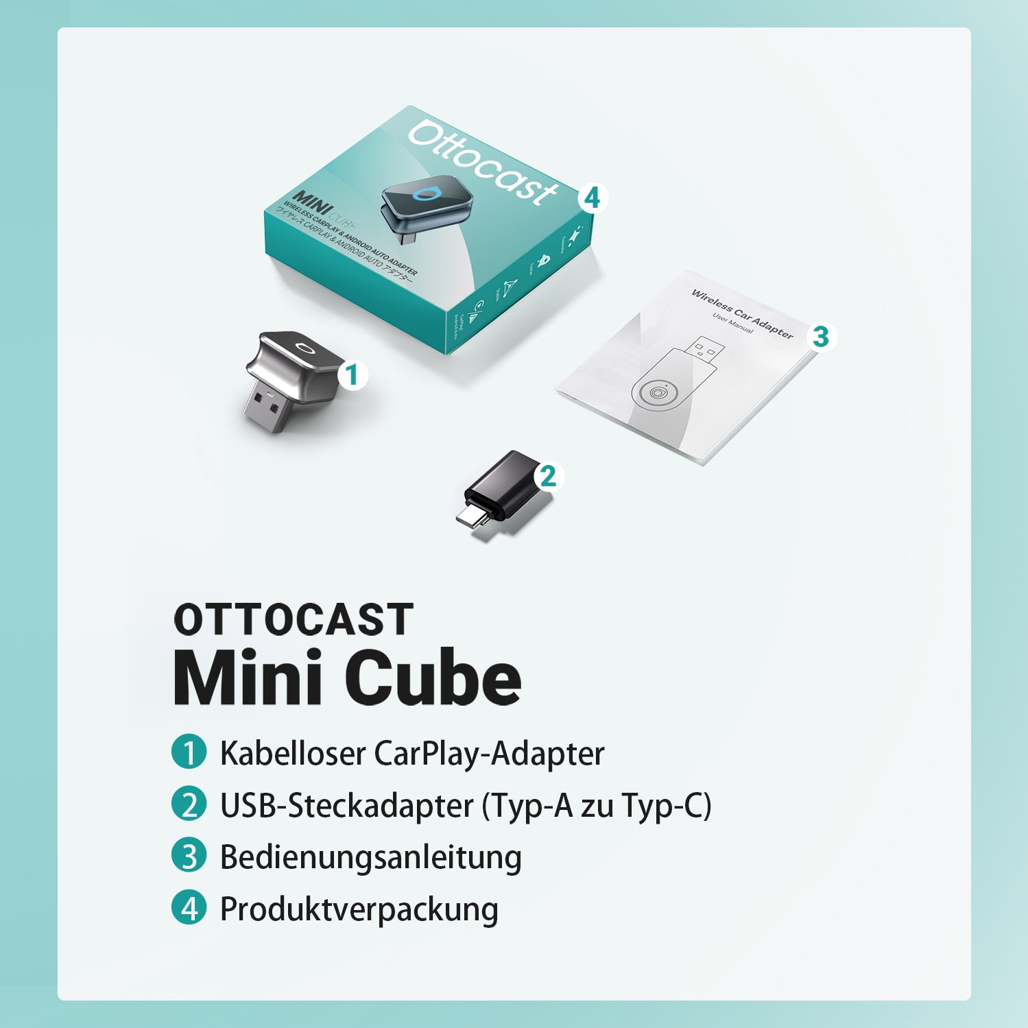 ⏳ 12-Stunden-Blitzangebot! Nicht verpassen! 💥Ottocast Mini Cube 3.0 Ultra Wireless CarPlay Und Android Auto Adapter