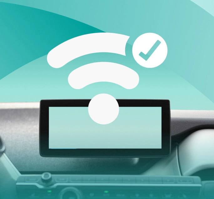 <h4>Der Fahrzeugbildschirm zeigt die kabellose Verbindung an</h4>