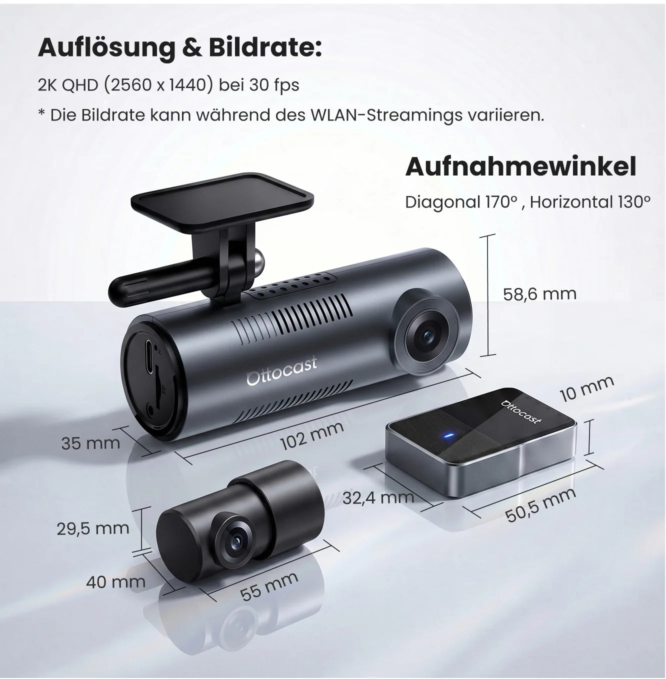 OttoSafe Cam 2-in-1 Dash Cam & Wireless CarPlay Adapter
