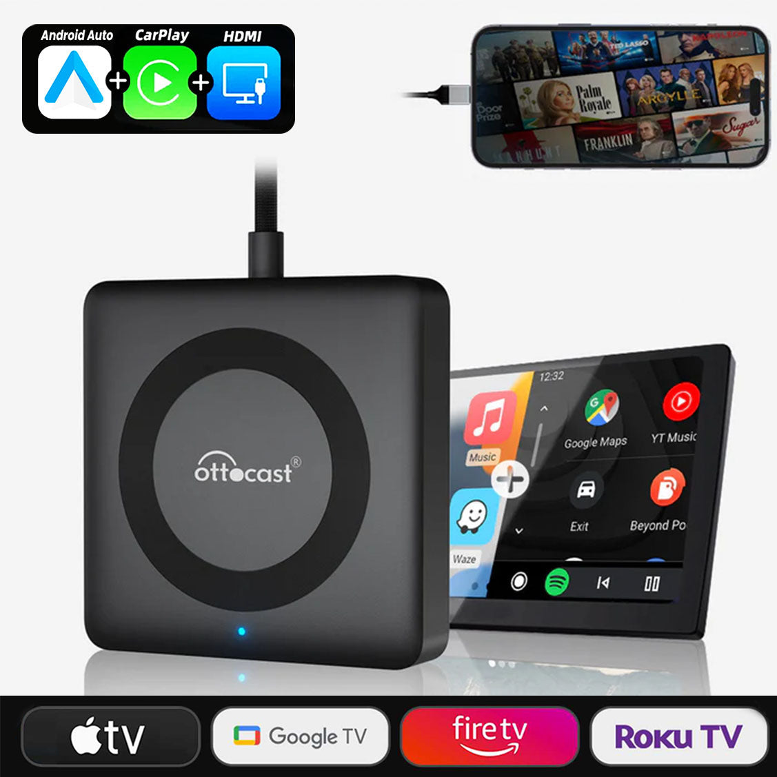 Car Tv Mate Max IV Universal - Bezdrátové CarPlay a Android Auto s HDMI Multimedia