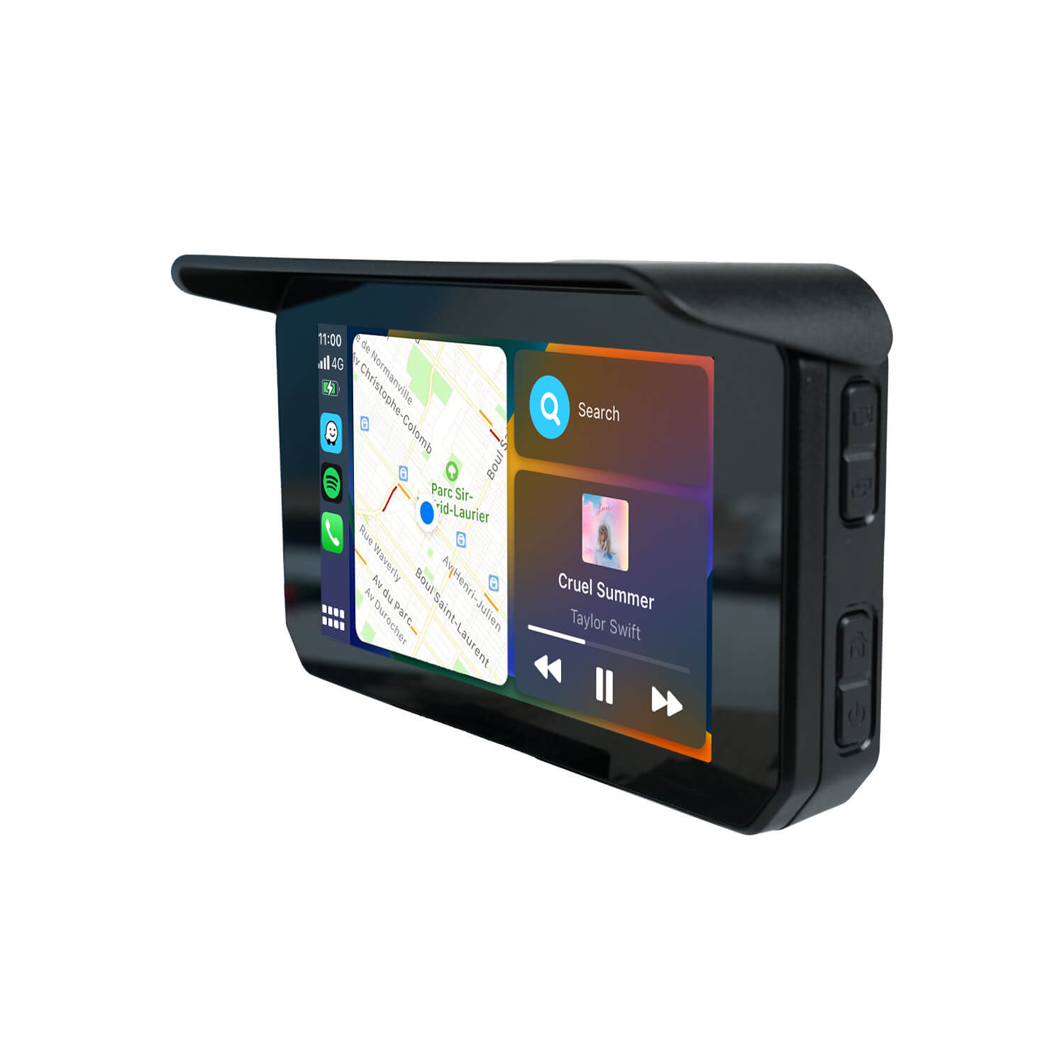 Ottocast® CarPlay Lite C5 SE Tragbarer Motorrad GPS Kabelloser CarPlay/Android Auto Bildschirm